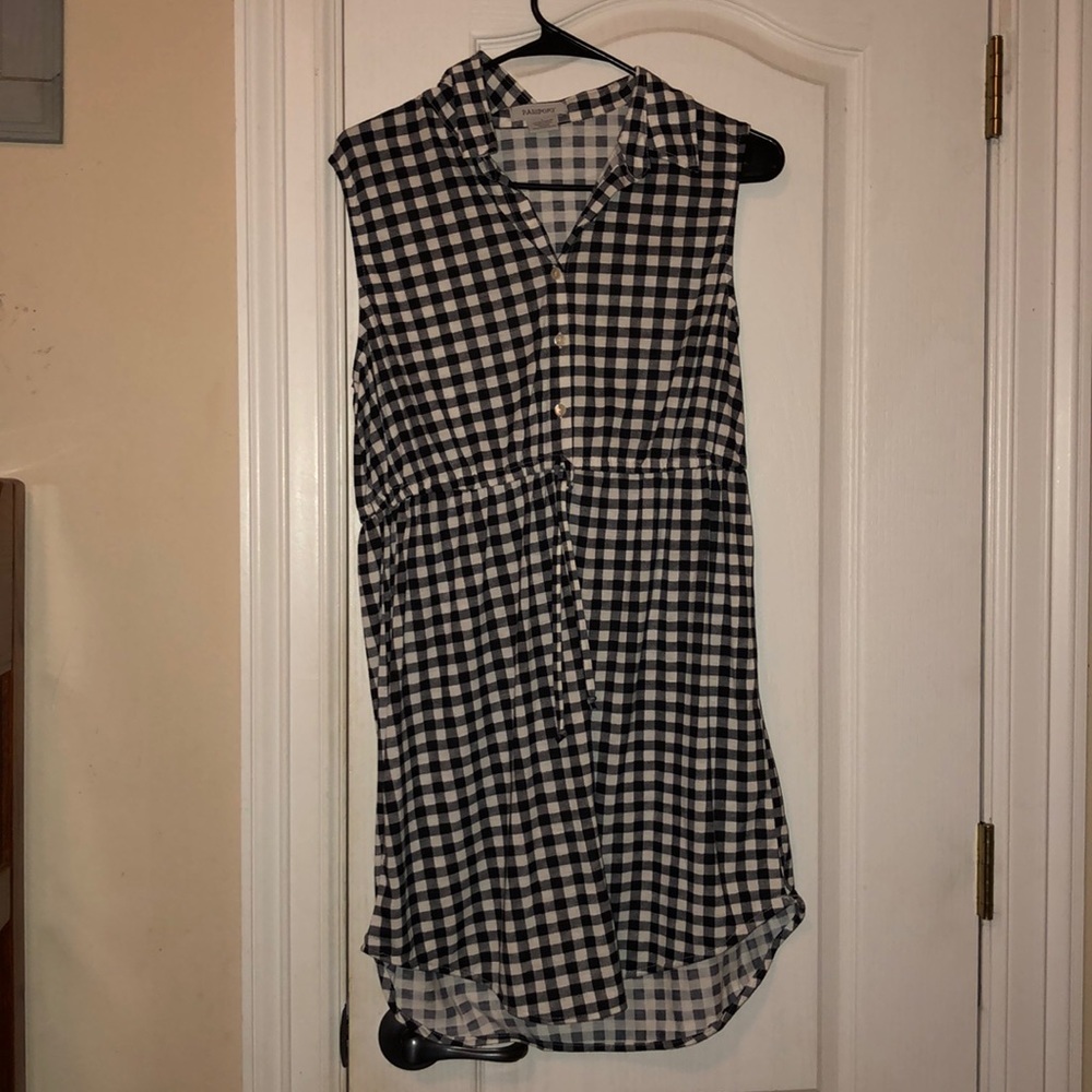 Black and white checkered dress